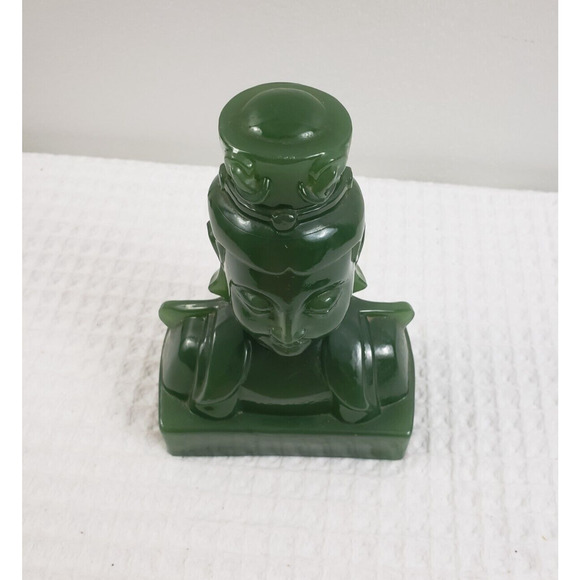 (J5) Jade Cathay Green EMPRESS One Bookend IMPERIAL Hand Crafted - Picture 4 of 5